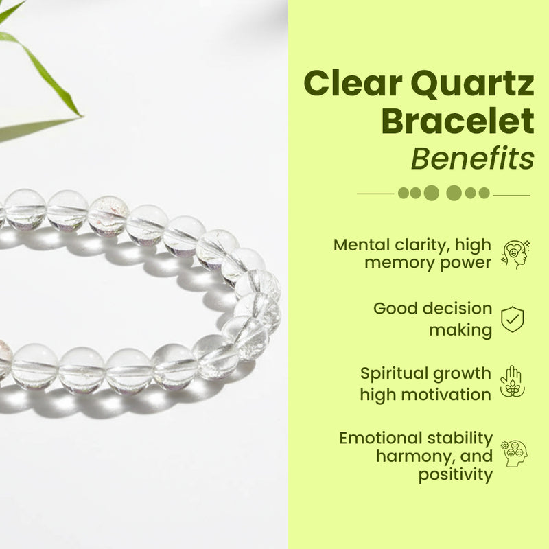 Clear Quartz  bracelet for energy amplification and inner peace.