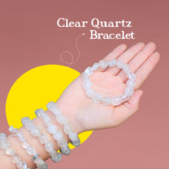 Minimal design Clear Quartz unisex bracelet for calmness and focus – Rudhvi.