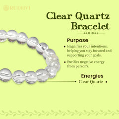 Clear Quartz stone bracelet for spiritual balance and protection.