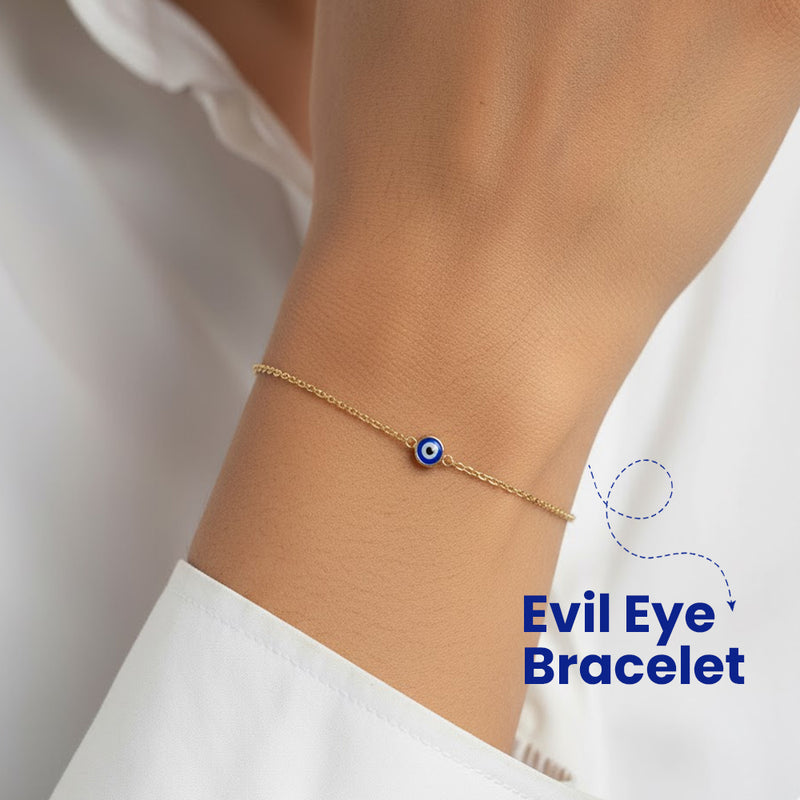 Close-up of Evil Eye bracelet