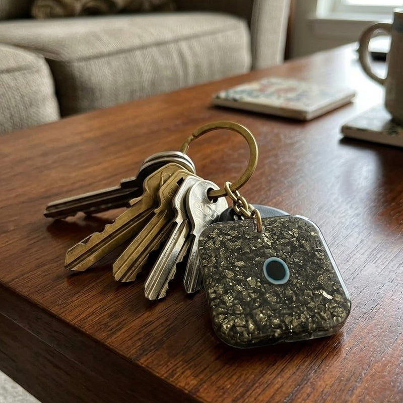 Evil Eye Pyrite Protection Keychain – Positive Energy & Daily Protection