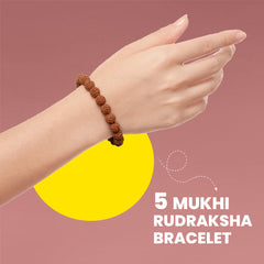 Rudhvi 5 Mukhi Rudraksha Bracelet  for Wellness-Rudhvi