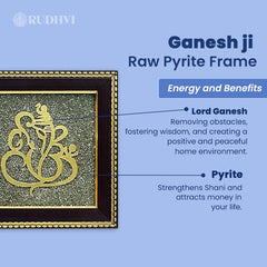 Ganesh Pyrite Frame – Ganpati Spiritual Decor for Home