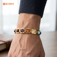 7 Chakra Gold Plated Bracelet for Balance, Energy & Positive Vibes