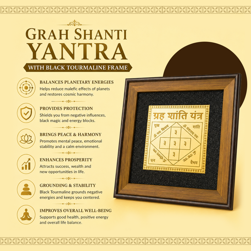 Traditional Grah Shanti Yantra wall decor for spiritual harmony and prosperity