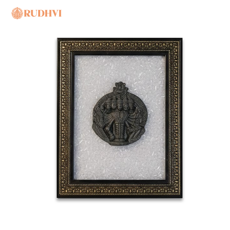 Pyrite Panchamukhi Hanuman on Selenite Frame | Rudhvi