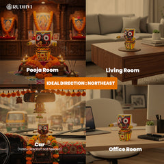 Jagannath idol in neem wood placed in home temple for daily puja