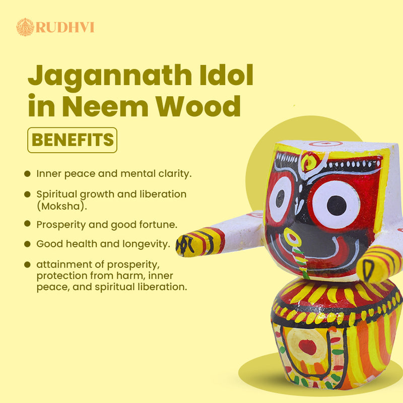 Neem wood Jagannath idol for peace prosperity and spiritual growth