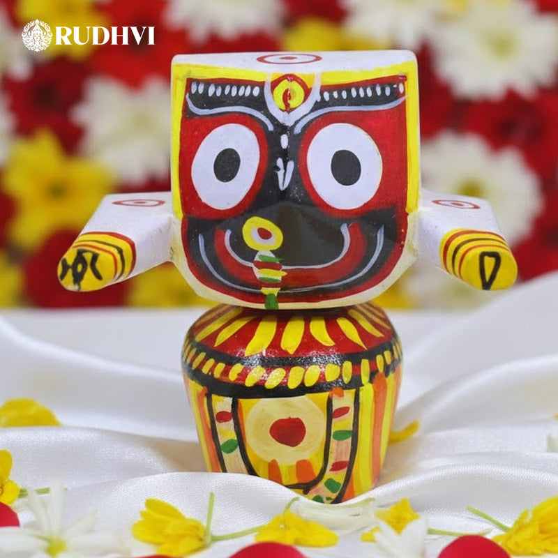 Lord Jagannath idol in pure neem wood handcrafted for home mandir