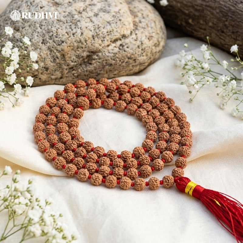 Rudraksha Jap Mala 108 Beads for Meditation, Peace & Spiritual Growth