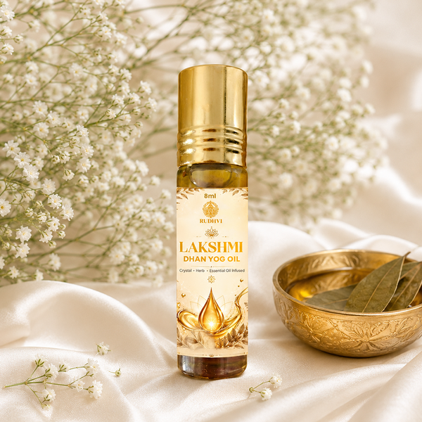 Lakshmi Dhan Yog Oil – Crystal, Herb & Essential Oil Infused Prosperity Blend