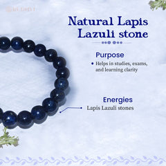 Natural Lapis Lazuli Bracelet – Awaken Intuition, Wisdom & Clarity | Rudhvi
