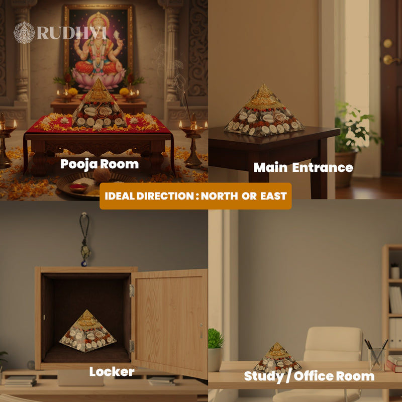  Laxmi Pyramid kept in pooja space for attracting wealth and blessings-rudhvi
