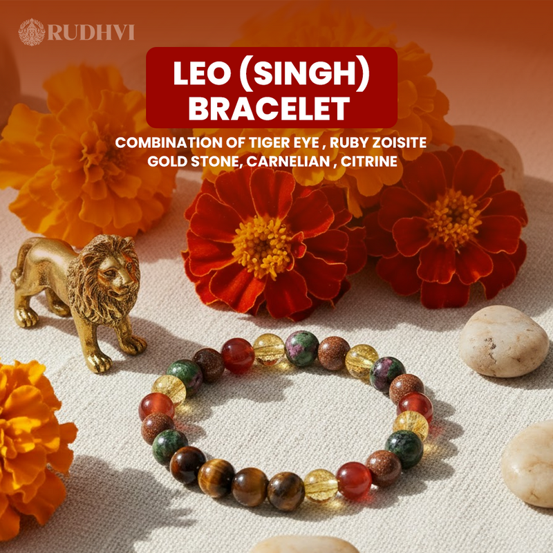 Leo zodiac bracelet with flowers