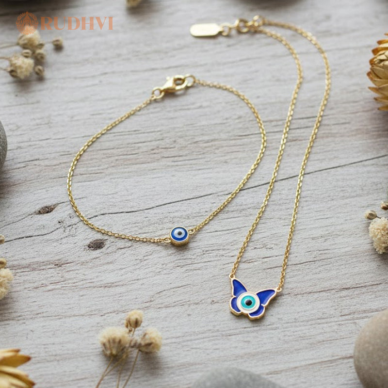 Evil Eye pendant  and bracelet lifestyle photo