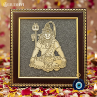 Mahadev frame with Pyrite and Evil Eye hanger-Rudhvi
