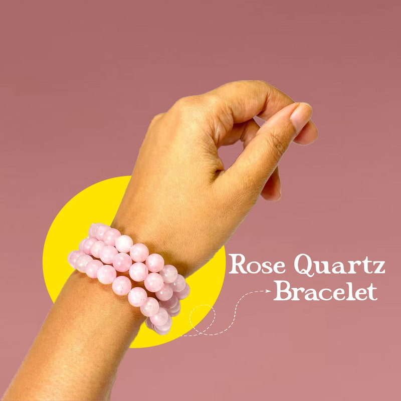 Rose Quartz Bracelet – Healing Crystal for Love, Self-Care & Emotional Balance | Rudhvi