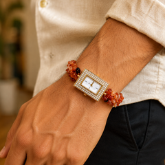 Natural Carnelian Crystal Watch for Men – Energy & Confidence Gemstone Watch