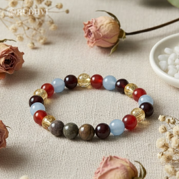 Aries (Mesh Rashi) Zodiac Bracelet – Bloodstone, Citrine, Garnet | Rudhvi™