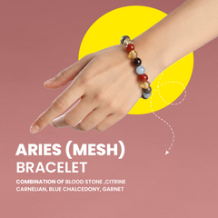 Aries (Mesh Rashi) Zodiac Bracelet – Bloodstone, Citrine, Garnet | Rudhvi™