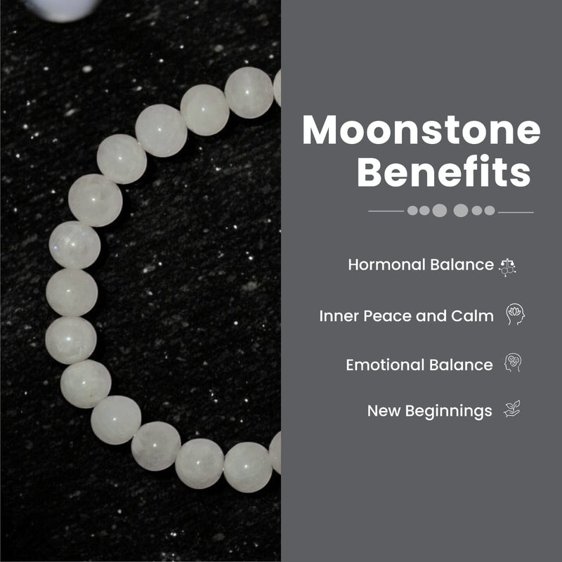 Rudhvi moonstone bracelet for emotional balance and calmness