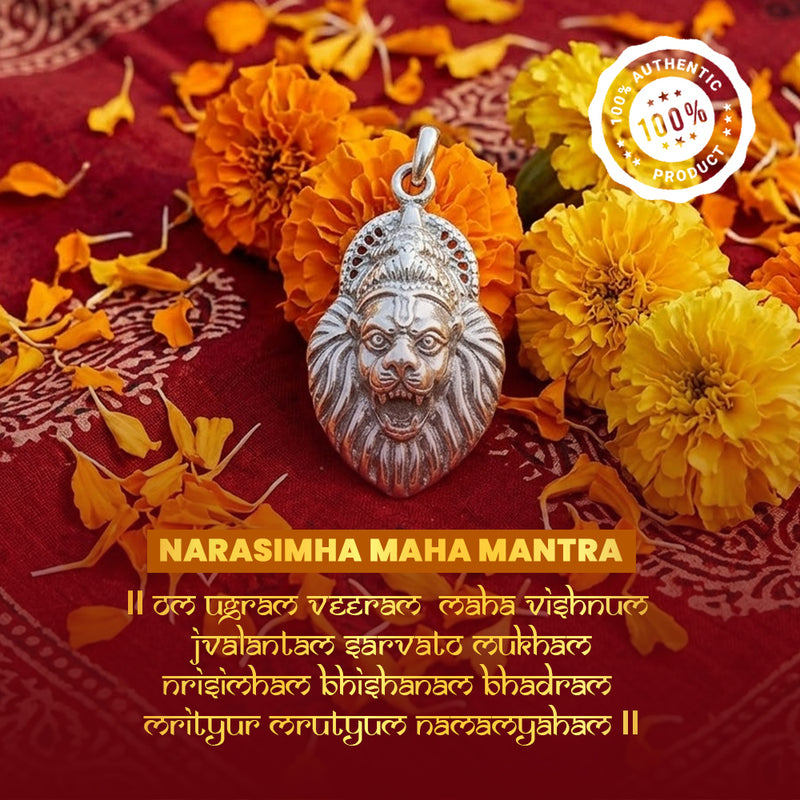 Silver Narasimha Pendant – Protection, Courage & Divine Energy
