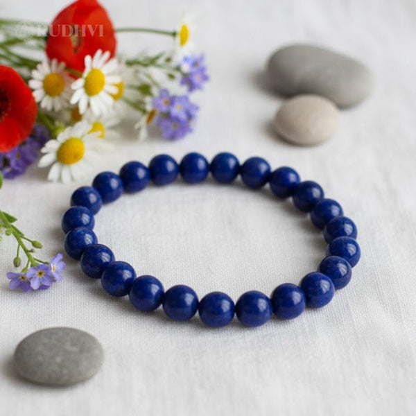 Natural Lapis Lazuli Bracelet by Rudhvi for wisdom, intuition, and mental clarity.
