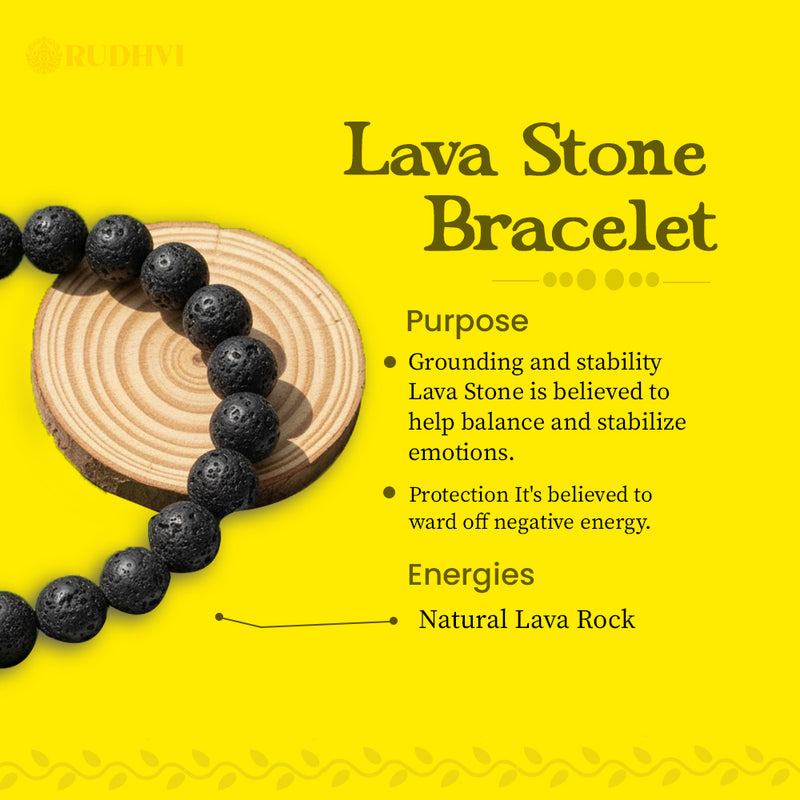 Lava stone bracelet worn for anxiety relief and positivity
