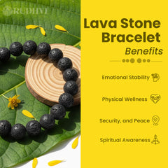 Handmade lava stone bracelet for anxiety relief and balance