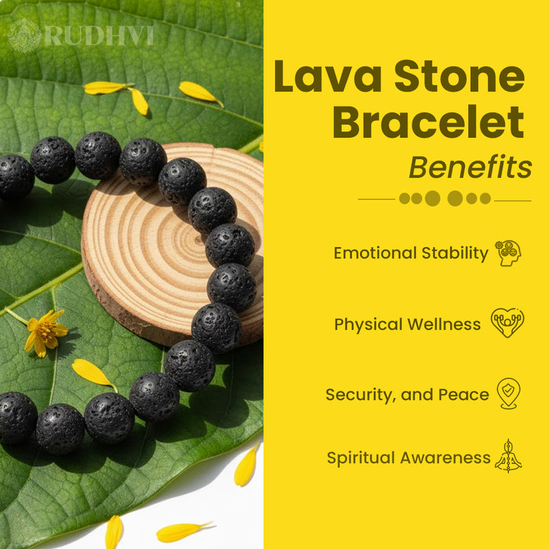 Handmade lava stone bracelet for anxiety relief and balance