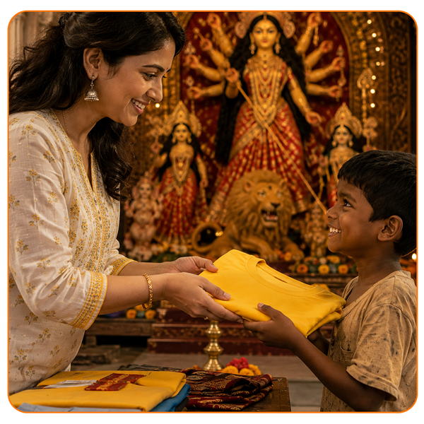 Durga Puja Kapda Daan for Underprivileged Children