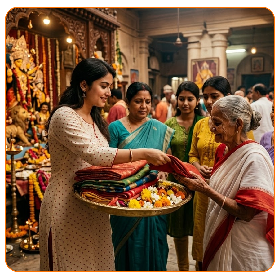Navadurga Vastra Daan Seva 5 people