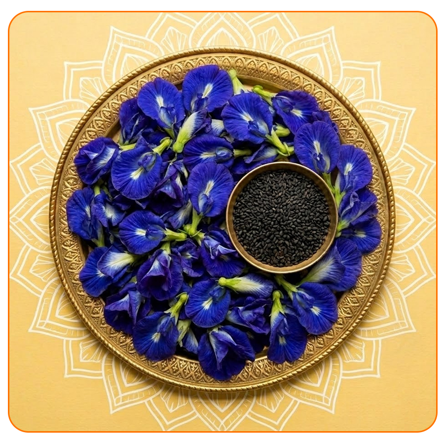 Til & Blue Flower Offering