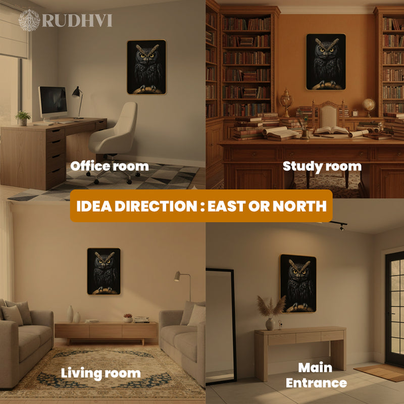 Raw Pyrite Owl Wall Frame – Wisdom, Wealth & Protection | Rudhvi™