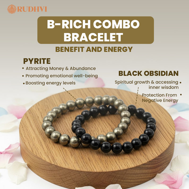 B-Rich Wealth Energy Bracelet – Money Attraction & Protection Stones-rudhvi