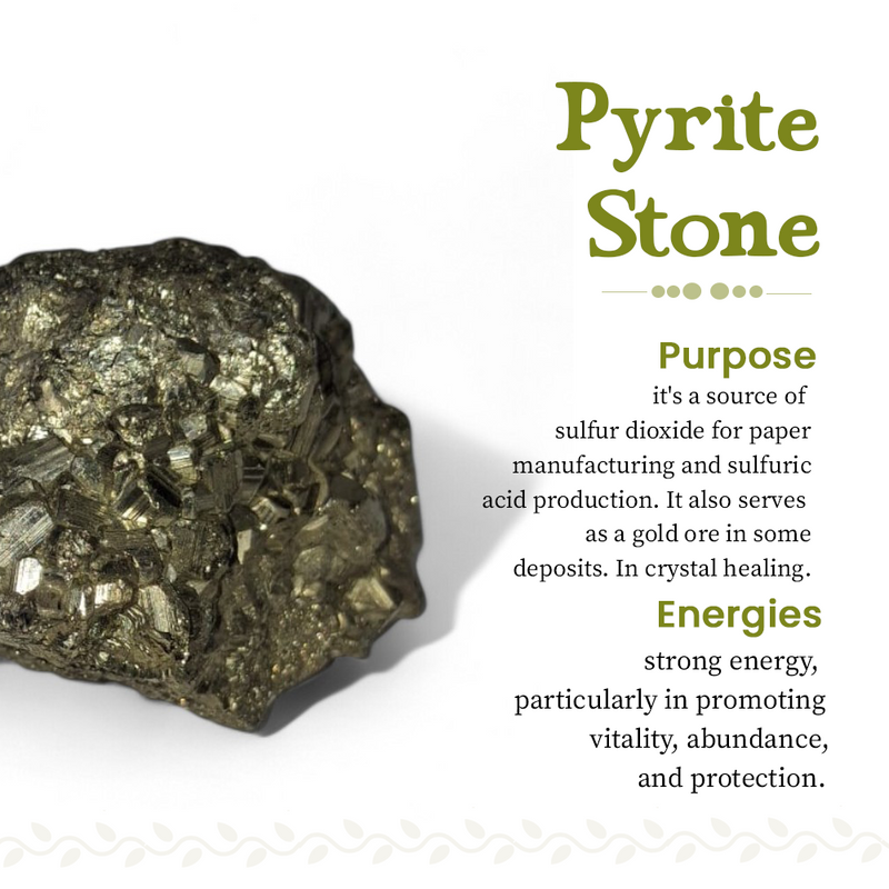 Pyrite Crystal Healing Stone for Confidence and Money Attraction