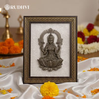 Pyrite Lakshmi Ji idol on selenite frame for wealth and abundance
