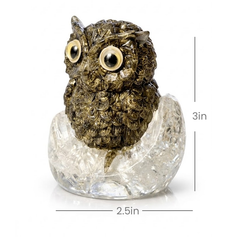 Pyrite Owl crystal used in home decor for positive energy and success