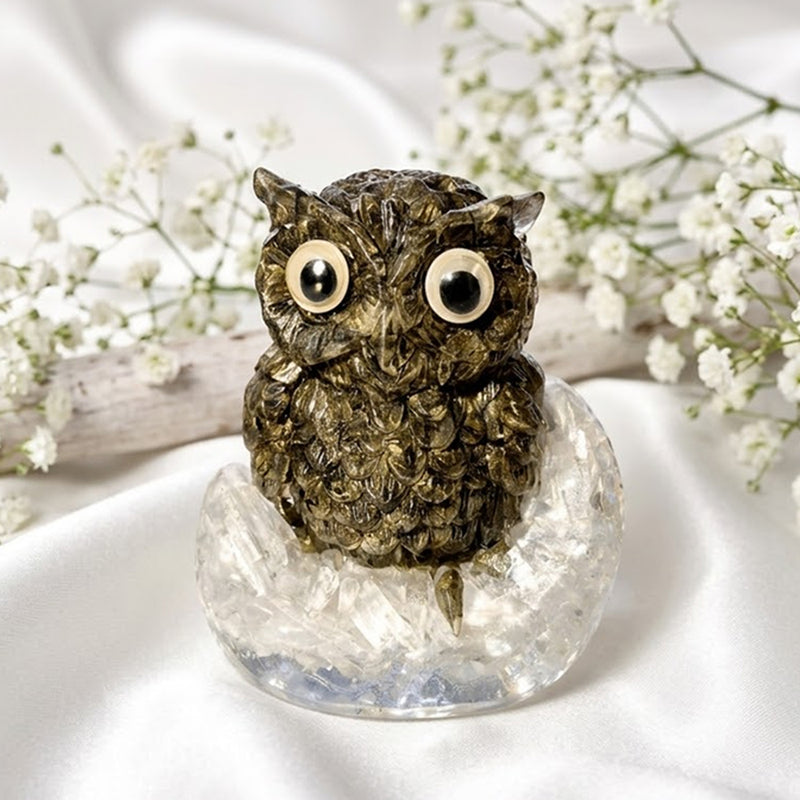 Pyrite Owl crystal for wealth, protection and positive energy