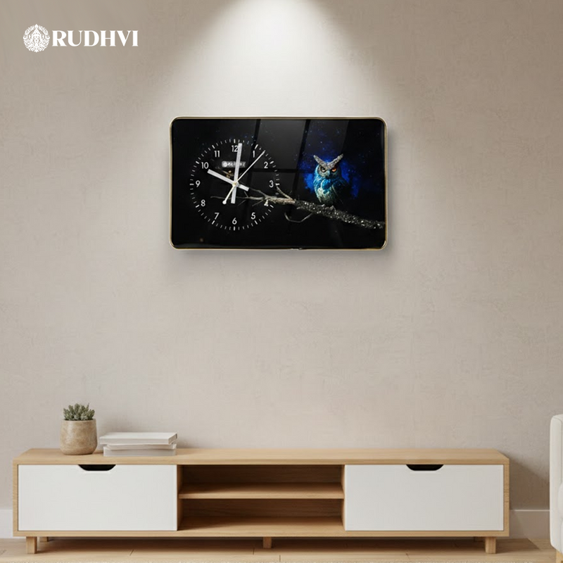 Rudhvi™ Nazar Protection Owl Wall Clock – Wealth & Aura Shield Decor