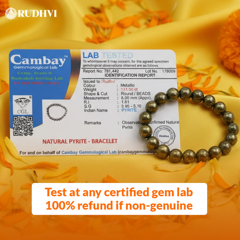 Pyrite Bracelet – Attract Wealth, Success & Positive Energy | Rudhvi