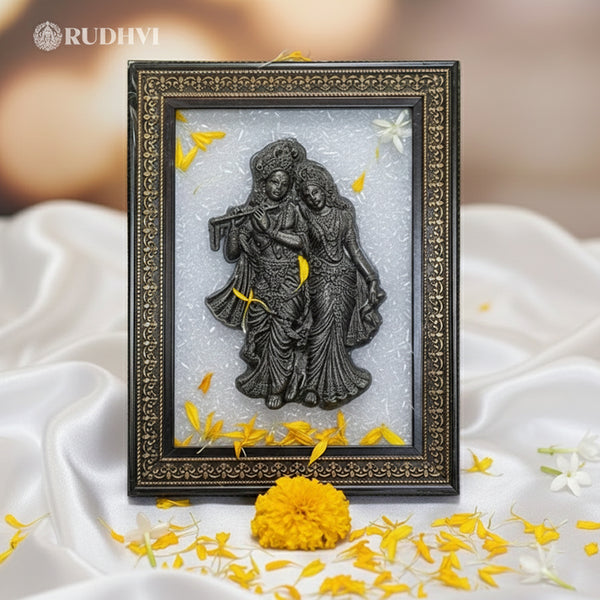 Pyrite Radha Krishna on Selenite Frame | Rudhvi