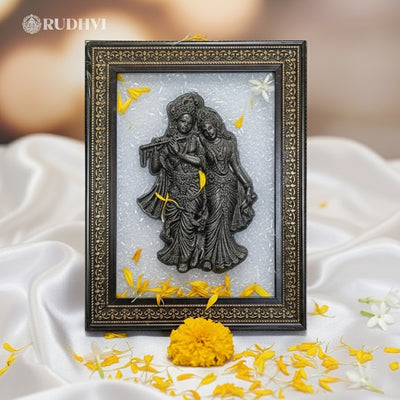 Pyrite Radha Krishna on Selenite Frame | Rudhvi