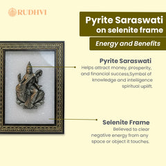 Pyrite Saraswati on Selenite Frame | Rudhvi