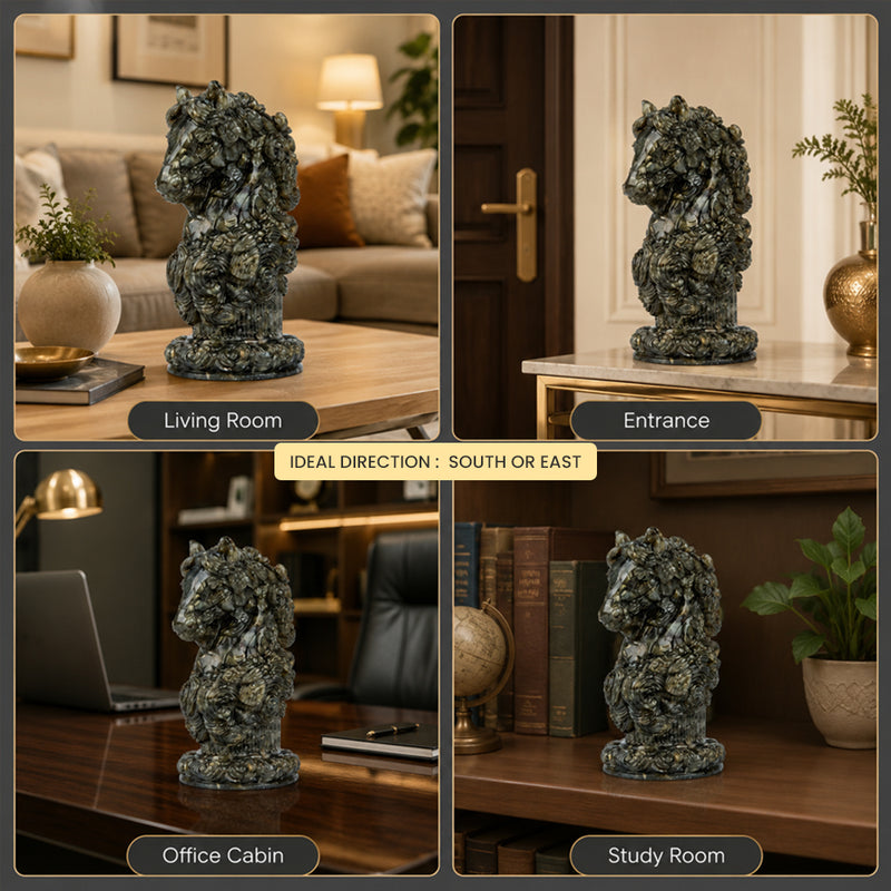 Natural Pyrite Vastu Success Horse Statue | Crystal Horse for Home & Office Décor