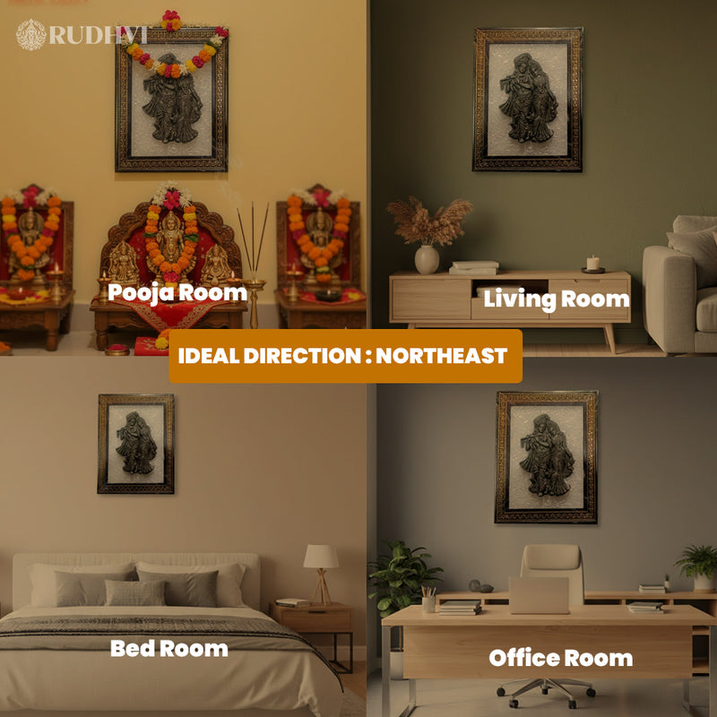 Pyrite Radha Krishna on Selenite Frame | Rudhvi