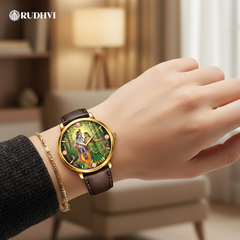 Rudhvi™ Radha Krishna Rose Quartz Aura Watch – Divine Love Energy Timepiece