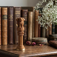 Rudhvi RajStambh Wooden Ashoka Pillar Decor Showpiece