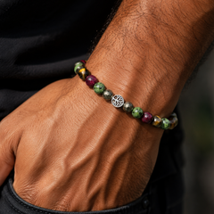 Raj Yog Bracelet | Natural Pyrite, Tiger Eye, Jade & Ruby Stone Crystal Bracelet for Wealth, Money Attraction, Success, Prosperity, Good Luck & Career Growth