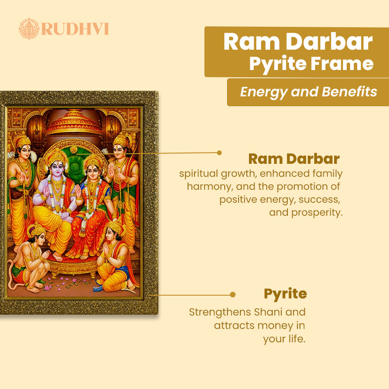 Ram Darbar Pyrite Frame – Family Harmony, Positivity & Prosperity | Rudhvi